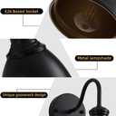 1-Light Vintage Black Wall Sconces, Hardwired Indoor Wall Lights with Metal Shade, Gooseneck Wall Lamps for Bedroom, Living Room