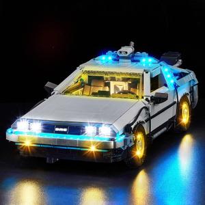 Kyglaring LED Light Kit Compatible with Lego Back to The Future Time Machine 10300 Building Set - Upgraded Movie Sound & Remote Control & Multi-Mode Dimming (Lights Only)