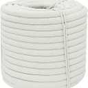 Braided White Cotton Rope (3/8 inch x 100 ft) Natural Soft Utility Rope