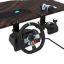 EG STARTS SIM Racing Wheel Stand Desk Mount, Heavy Duty Desk Clamp with 480-Pound Force, Compatible Logitech G25 G27 G29 G920 G923 Thrustmaster T248 T300RS T-GT TS-PC Black Metal Gaming Cockpit Shelf