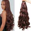 French Curl Braiding Hair 18 Inch 8 Packs Curly Braiding Hair Pre Stretched for Box Braids Bouncy Loose Wavy French Curl Crochet Braids for Black Women (18 Inch, 8 Packs, 33#)