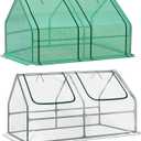 BPS 6x3x3 ft Mini Garden Greenhouse with Dual Covers (PE & PVC) Waterproof, UV-Protected Portable Grow Tent for Flowers, Vegetables, and Herbs in All Seasons