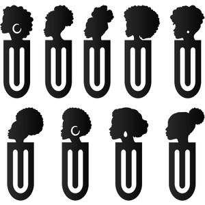 Laffact Black Girls Read Acrylic Bookmarks - 18Pcs African American Women Reading Paper Clips, Black Women Books Tracker Page Clip Marker Book Club Bookish Birthday Gifts for Book Lover Reader School