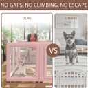 Clear Acrylic Dog Playpen Indoor, 24" H, 10 Panels, Pink | Tool-Free Assembly With Transparent Walls For Cats, Rabbits And Other Small Pets