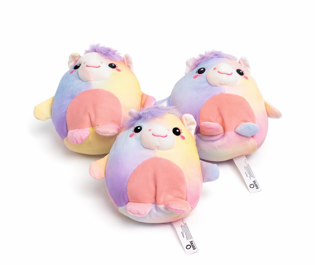 Goffa Cuddly Toy Animals Ball Shape Unicorn, 3 Pack