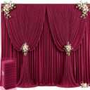 50ft x 12ft Burgundy Backdrop Curtains Wrinkle Free Backdrop Curtain for Wedding Parties Maroon Fabric Backdrops Drapes Back Drop Cloth Bridal Shower Stage Curtains Wedding Decorations for Reception (50FTx12FT (W5'xH12', 10 Panels))