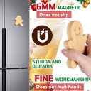 Vesici 12 Pcs Magnetic Bottle Opener 2.5in DIY Bamboo Gingerbread Man Shape Beer Openers Wooden Fridge Magnet Refrigerator Sticker Gift for Beer Lover Wedding Guest Kitchens Bars Parties