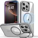 ESR for iPhone 16 Pro Max Case, Compatible with MagSafe, Military-Grade Protective Case, Built-in Stash Stand Phone Case, Scratch-Resistant Back Cover, Classic Series, Clear Grey