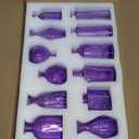 Glass Bud Vases Set of 12, Small Purple Vase Glass Vases for Flowers Modern Ribbed Colored Bud Vase for Decor Wedding Flower Vase in Bulk Vintage Decor Bridal Shower Centerpieces Home Table Decoration