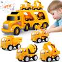 Construction Truck Toddler Toys Car: Toys for 1 2 3 4 Year Old Boy 5 in 1 Carrier Toys for Kids Age 1-3 2-4| 18 Months 2 Year Old Boy Christmas Birthday Gifts