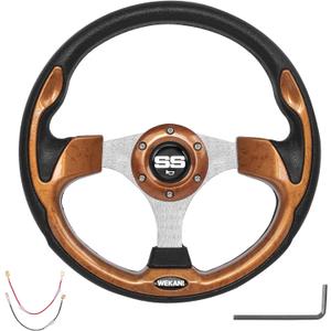 Golf Cart Steering wheel for EZGO YAMAHA and Club Car Precedent Most Golf carts Wood Grain