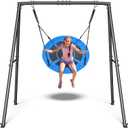 Trekassy Saucer Swing with Frame for Kids Outdoor, 440lbs Swing Set with Heavy Duty Metal Stand for Backyard, Outdoor Kids Play Equipment (Patented)