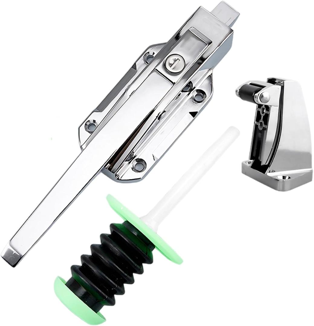Cold Storage Door Lock, 3.9 In Push Rod, Stainless Steel, For Freezer, Oven, Baking Equipment