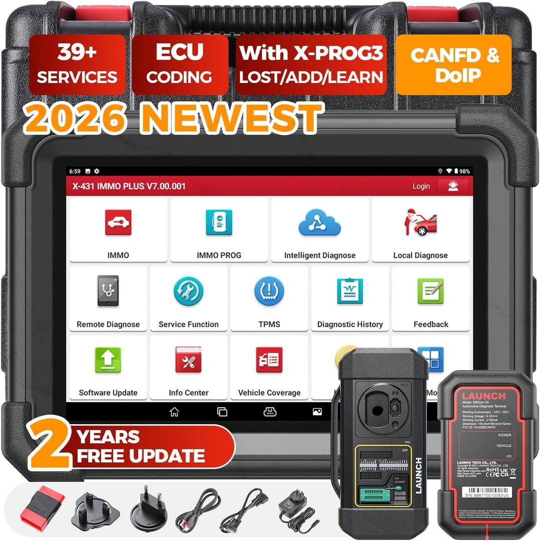 Launch X431 1MM0 Plus with PROG3 Tool, All-System Diagnostics, ECU Coding Scan Tool, 39+ Services, Bi-Directional Control, 2-Year Updating