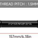 Bicycle Thru Axle Adapter - Bike Hub Thru-axle for Bike Forks and Rear Shock, Thread Pitch: 1.5mm, Length: 12mm x117/120/121/123/126/128/130/135/142/157/162/165/168/171/175/177/181mm