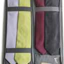 LeanTravel Tie Case Organizer for Travel with Storage Bag for Cufflinks, Color Grey