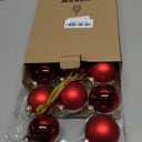 Suixing Christmas Glass Balls Multi Colors Included with Loop Set Festival Home Party Decors Xmas Tree Hanging Pendant 14PC 2.2In Wine Red