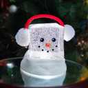 Moments in Time 6.9 Acrylic Ice Cube Snowman LED Lighted Water Spinning Glitter Decoration, Battery Operated Christmas Tabletop Décor, Winter with Sparkling Lights