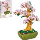 Cherry Blossom Building Set with Vase Compatible with Lego, 550PCS Flower Bouquet Building Sets for Adults Centerpieces for Tables and Home Decor
