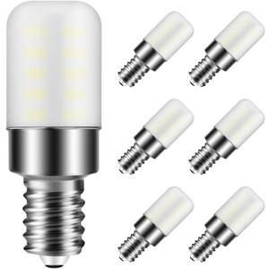 E12 LED Bulb 3W T6 E12 Candelabra Base C7 Bulb Warm White 3000K 120V 25W Incandescent Replacement for Chandeliers, Christmas Lighting, Ceiling Fan, Dryer Drum, Refrigerator, Night Light (6-Pack)