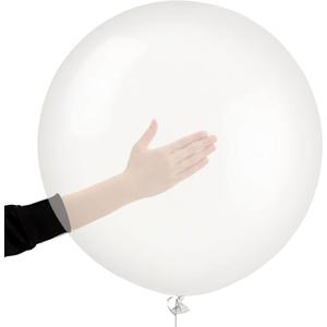 Clear balloons for Stuffing Large Balloons 24 Inch Translucent Balloon 5 Jumbo Balloons Giant Globe Strong Latex Big Round Balloon Decorating Wedding, Baby Shower, Birthday Party Helium Quality