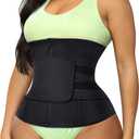 TrainingGirl Women Waist Trainer Cincher Corset Tummy Control Workout Sweat Band Slimmer Belly Belt Weight Loss Sports Girdle (Large, Black)