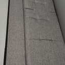 Cuyoca 45.3 Inches Foldable Seat Footrest Shoe Bench End of Bed Storage with Flipping Lid, 166L Upholstered Tufted Bench, Linen Fabric Grey