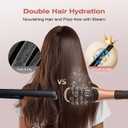 Steam Hair Straightener Brush, Steamline Pro 3 in 1 Straightening Brush, Curly & Frizzy Hair,Smooth Without Flattening, 5 Temp Settings & LED Display, Dual Voltage, Professional Tools, Elegant Orange