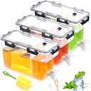 3 Pieces 3.5 Liter Clear Beverage Dispenser with Spigot, Plastic Drink Dispenser for Fridge with Handle Clean Brush, Iced Juice Lemonade Dispensers for Parties & Daily Use,12.2 x 5.5 x 6.9 Inch