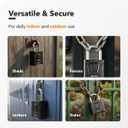 Outdoor Combination Lock Heavy Duty, Large, Weatherproof Padlock with Code for Gates, Fences, Sheds, Lockers, Cabinets, Storage Units 1-Pack, Black