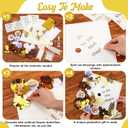 Yexiya 48 Pcs DIY Graduation Grad Cap Decoration Kit Self Adhesive 4 Cream Construction Paper Artificial Parper Flower 3D Butterfly Letter Stickers Satin Bow Pearl for DIY Grad Cap Topper(White)