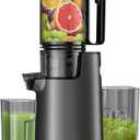Cold Press Juicer, Masticating Juicer with 5.4" Wide Feed Chute, 350w Slow Juicer Machines Fit Whole Vegetables and Fruits with High Juice Yield, Easy to Clean (Black)