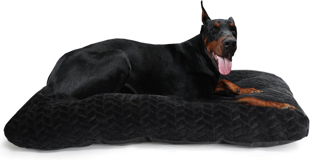42 Inch Crate Bed for XLarge Dogs Washble with Anti-Slip Pet Sleeping Mat for Dog Cages Up to 90 lbs Pet Crate Pillows Kennel Pad 42" x 28" Black