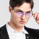 ANYLUV Reading Glasses Men Women Blue Light Blocking, Premium Mens Reading Glasses Al-mg Frame with Spring Hinge Anti Glare
