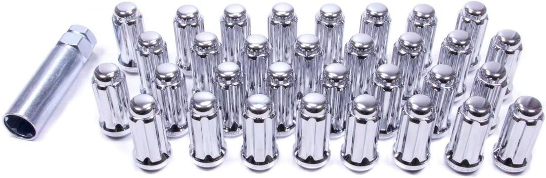 Gorilla Automotive 26105HT Small Diameter Duplex Acorn Chrome 8 Lug Kit (14mm x 2.00 Thread Size) - Pack of 32