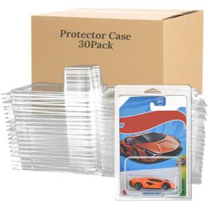 30 Pcs Protector Case Compatible with Hot Wheels Storage Display Case Model Car Display Cases for Hotwheels Case Die Cast Car Clamshell Protector Case Wall Mount