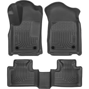 Husky Liners Weatherbeater Floor Mats | Fits 2016 - 2025 Dodge Durango; 2016 - 2021 Jeep Grand Cherokee; 2022 Jeep Grand Cherokee WK | Front & 2nd Row, 3-pc Black - 99151
