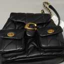 COACH Women's Quilted Leather Tabby Backpack (Black)