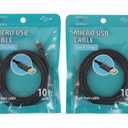 JACENT Micro USB Cable 2 Pack 10 FT