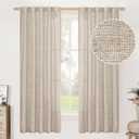 BGment Natural Linen Curtains 63 Inch Length 2 Panels, Light Filtering Textured Drapes Rod Pocket and Back Tab for Bedroom Living Room Window, 42 Inch Wide Each Panel