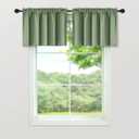 Mrs.Naturall Sage Green Valance Curtains for Windows 36x16 Inch Length