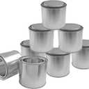 8 Pack Half Pint Paint Cans with Lids, 1/2 Empty Pint Paint Bucket, Leftover Paint Storage Containers， Tiny Unlined Paint Pails for Arts and Crafts/DIY Projects/Painting