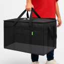 Bodaon Insulated Food Delivery Bag with Included Baseboard, Heavy-Duty Thermal XXXL Cold/Hot Lunch Warmer for Delivery Drivers, Reusable Grocery Carrier for Pizza, Drinks, Camping, Commercial, Black 3XL(PRO)