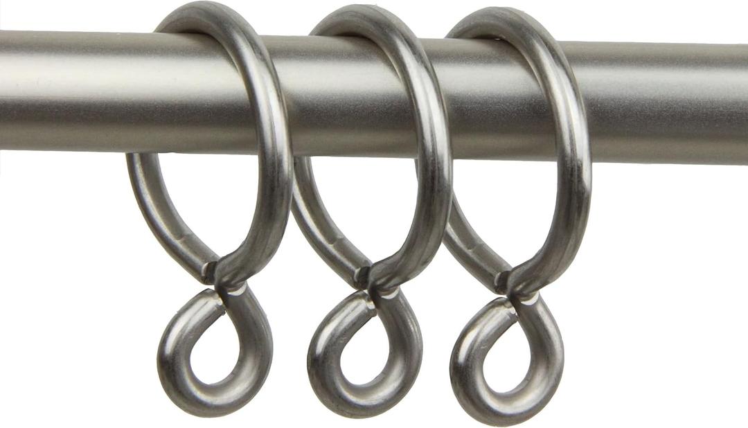 Rod Desyne 10 Count Eyelet Curtain Rings, 1-Inch, Satin Nickel
