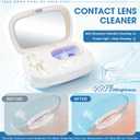 Portable Ultrasonic Contact Lens Cleaner with Blue Light,LXIANGN Rechargeable Contact Lens Cleaner Machine with 4 Timing Modes and Applicator Removal Tool Kit (White)