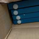 Freestanding Dog Gate with Door, Pet Gate for Stairs, 80 inch Wide Pet Barrier Indoor, Dog Fences Indoor, Support Feet Included, 4 Panels, 24" Tall, Blue