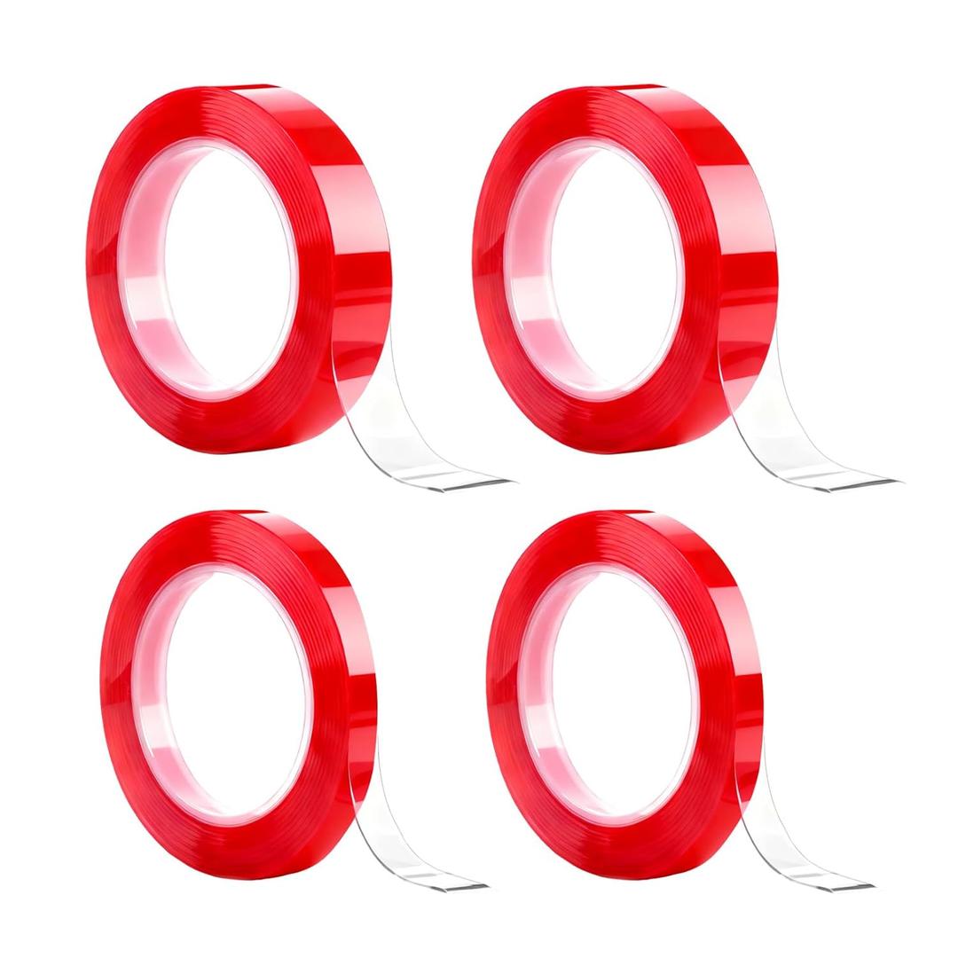 5mm/10mm x 20M Double Sided Phone Repair Adhesive Tape for Mobile Phone, Notebook Computer, Electronic LCD Touch Screen Repair (Pack of 4)