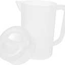 Garneck Kitchen Dispenser Capacity Reusable Plastic Water Pitcher with Lid for Fridge for Tea Juice and Family Gatherings Clear Design, Set of 2