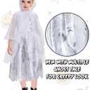 Girls Ghost Costume, 2 Pcs Dress Hooded Cape Suit for Kids Halloween Ghostly Phantom Dress Up Party 4-12 Years