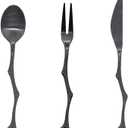DOITOOL Stainless Steel Retro Branch Flatware Set 3-Piece Knife Fork Spoon for Halloween Christmas Party Tableware